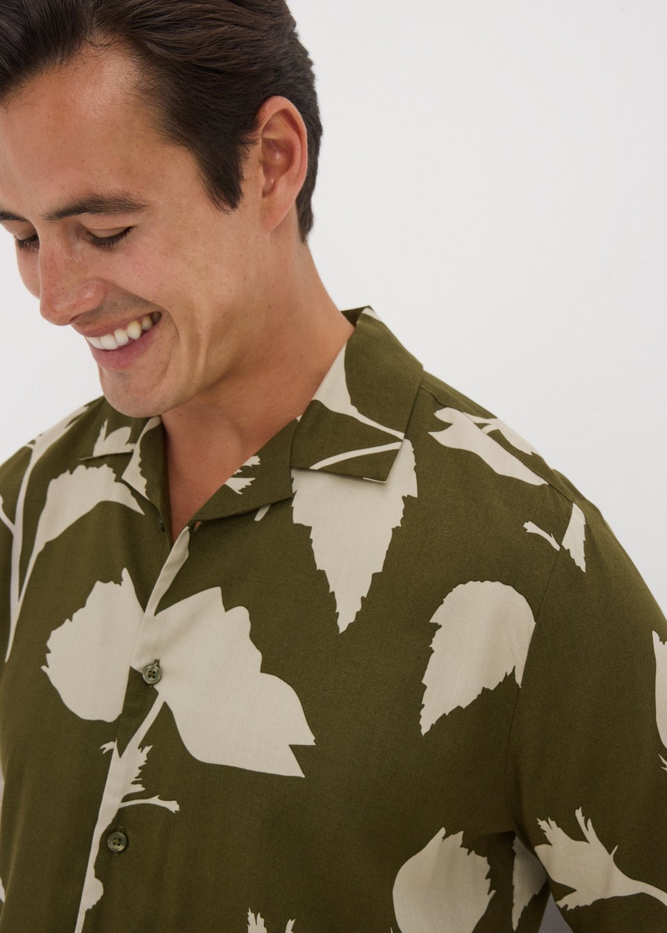 Khaki Tonal Floral Print Shirt