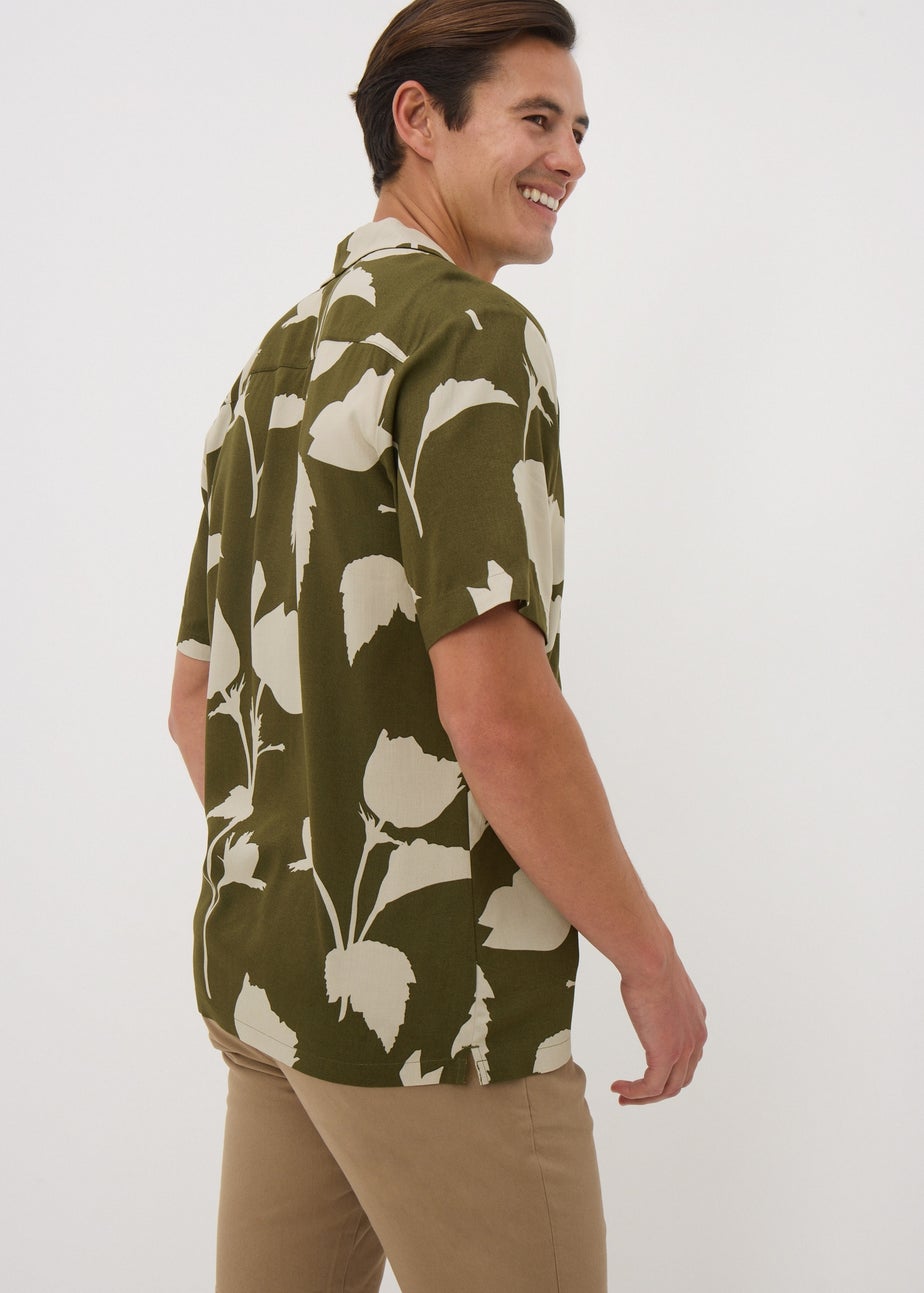 Khaki Tonal Floral Print Shirt