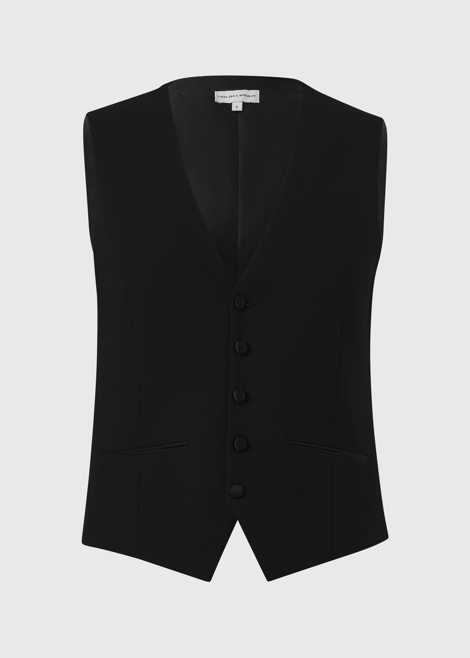 Taylor & Wright Black Tailored Dinner Waistcoat