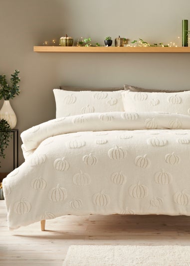 Cream Pumpkin Tuft Fleece Duvet Set