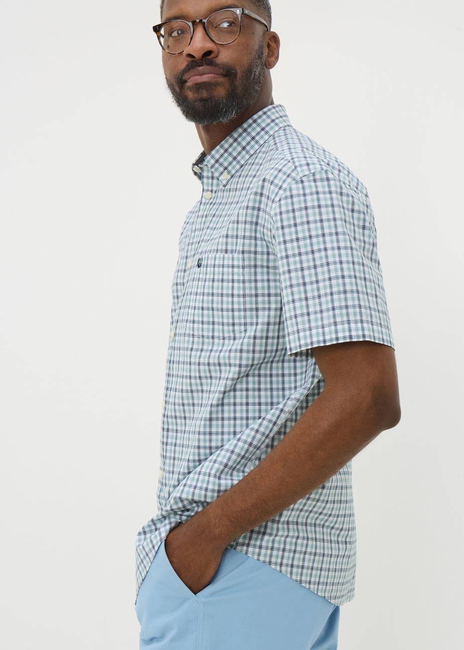 Lincoln Teal Mini Check Shirt