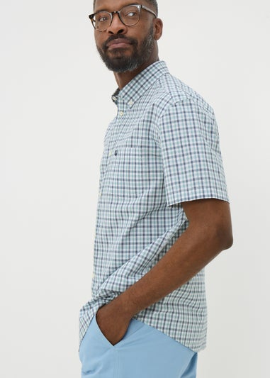 Lincoln Teal Mini Check Shirt