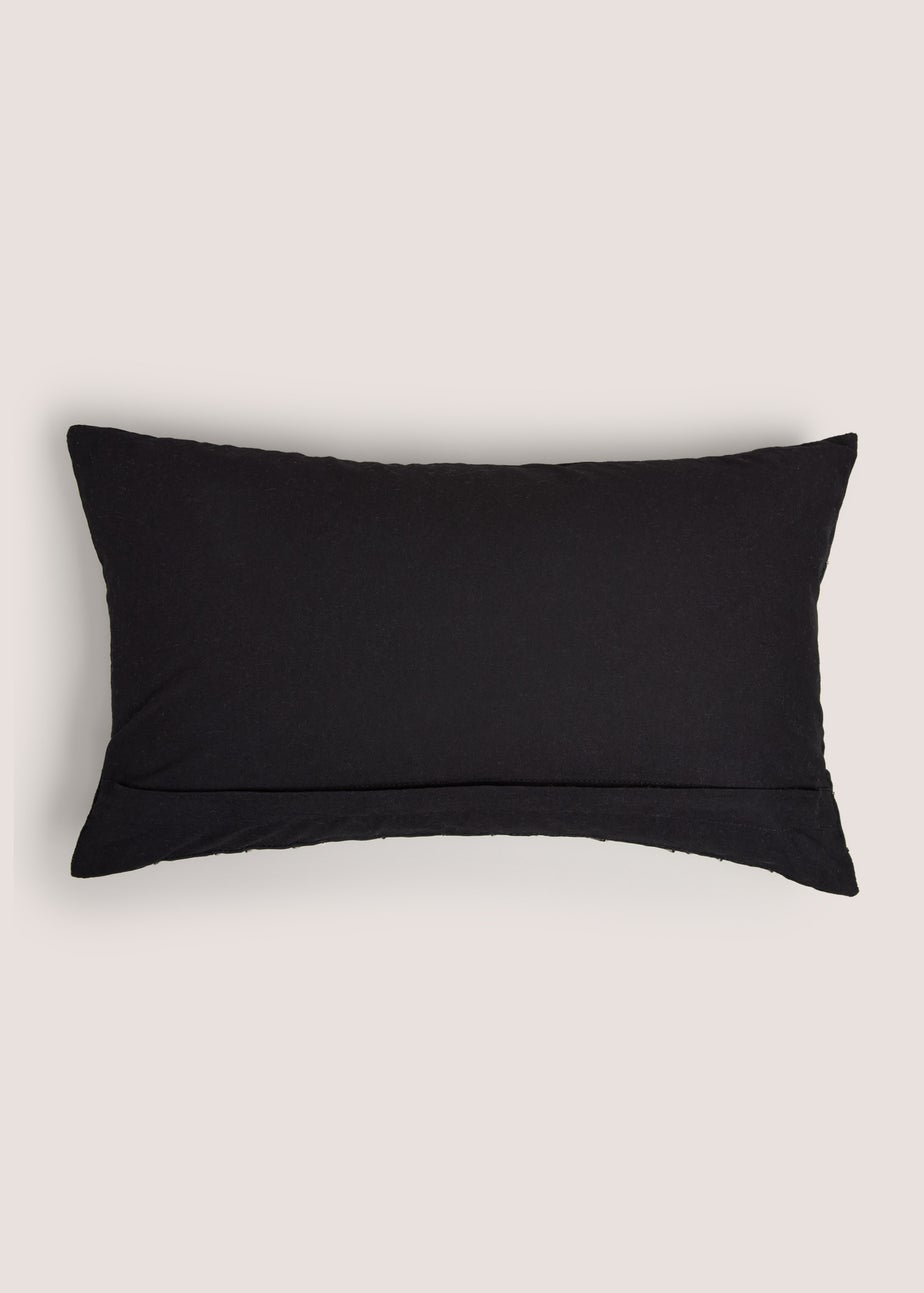 Black Web Embellished Cushion