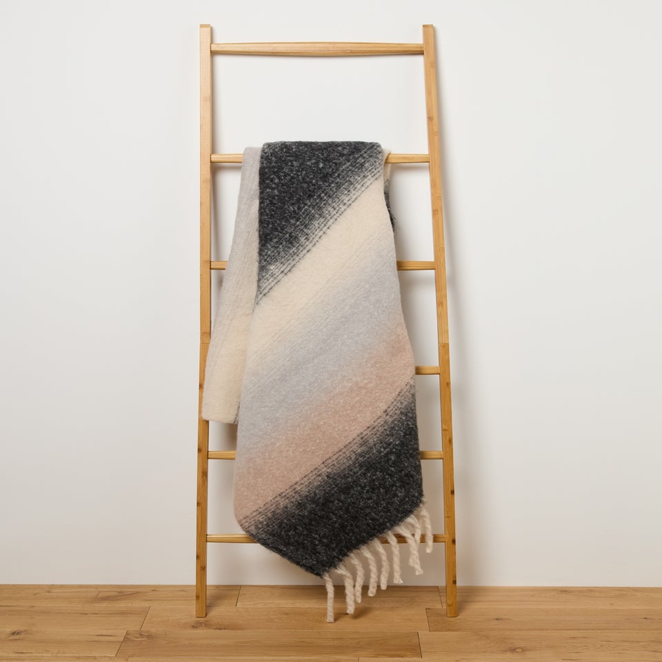 Multicolour Ombre Faux Mohair Throw