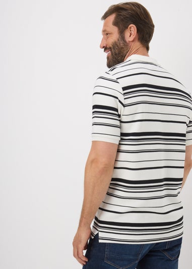 Lincoln Black Smart Stripe Polo Shirt