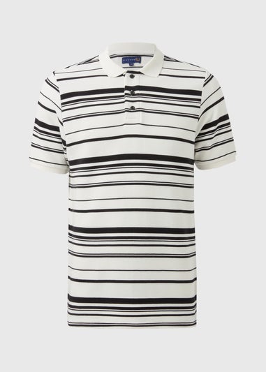 Lincoln Black Smart Stripe Polo Shirt