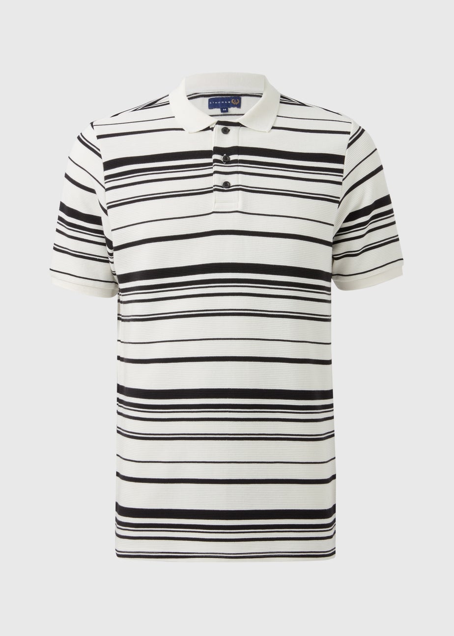 Lincoln Black Smart Stripe Polo Shirt