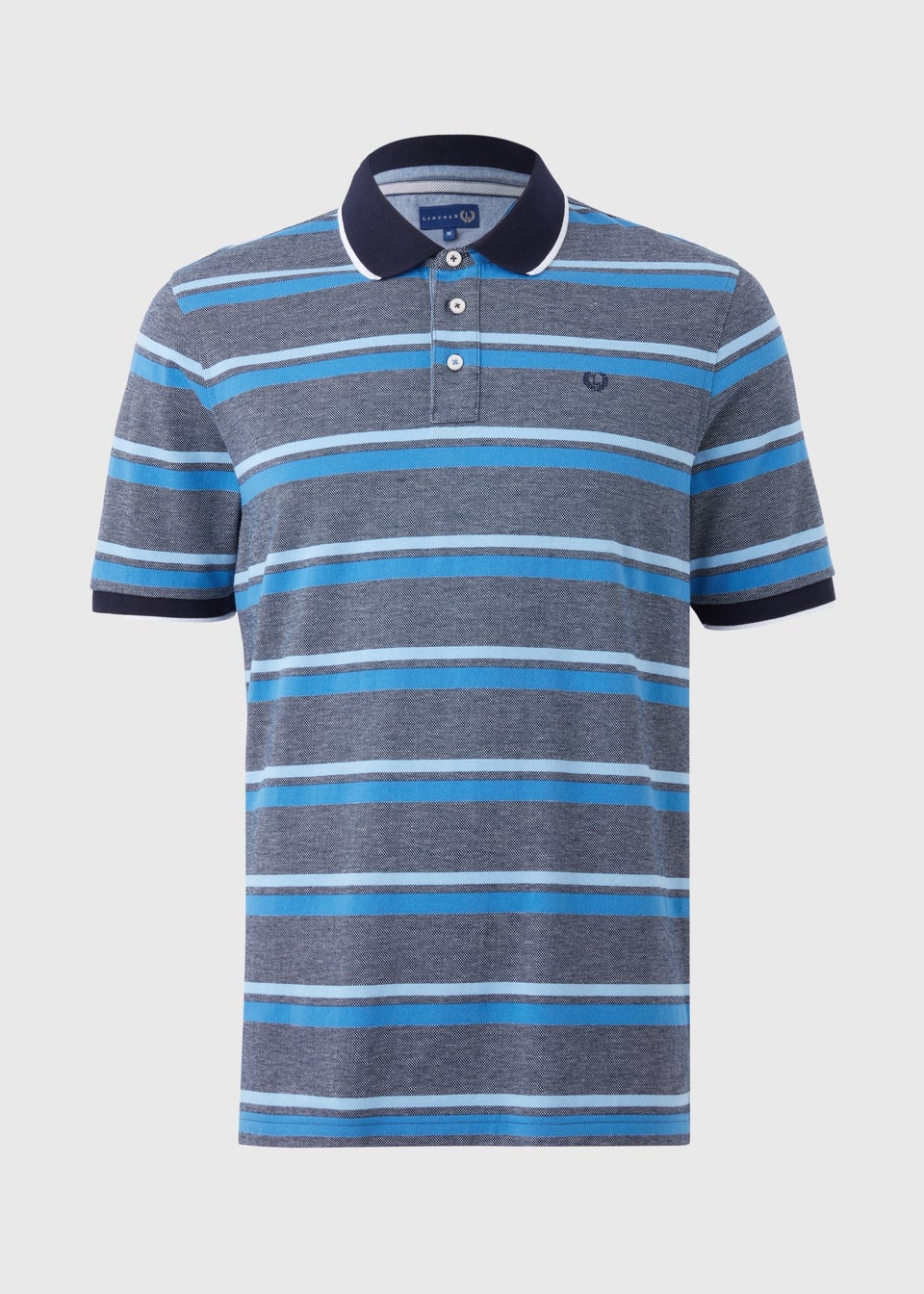Lincoln Blue Jacquard Stripe Polo Shirt