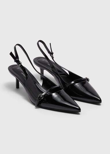 Et Vous Black Point Slingback Heels