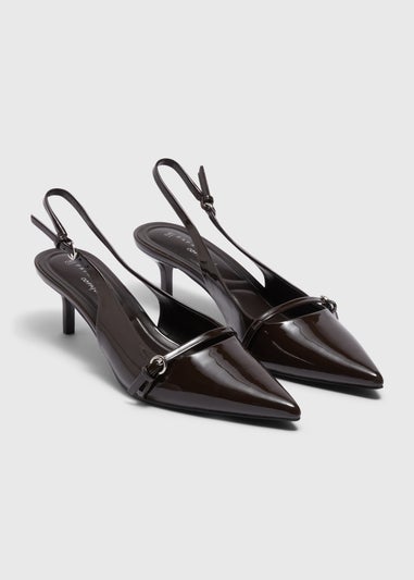 Et Vous Chocolate Brown Point Slingback Heels