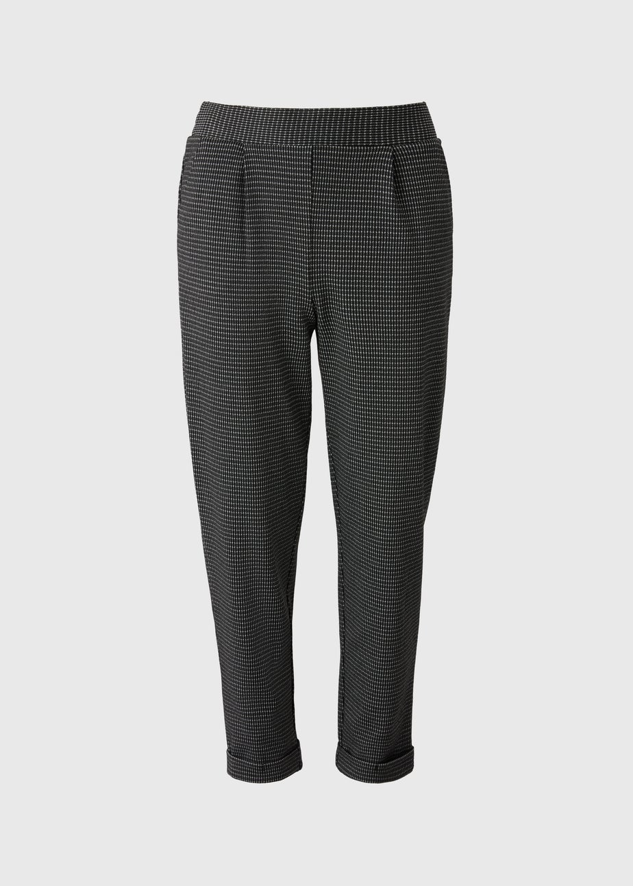 Black Check Ponte Trousers