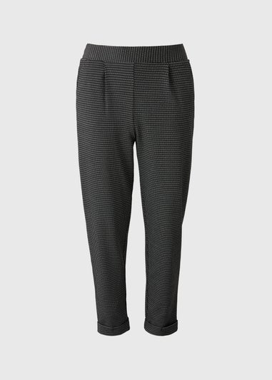 Black Check Ponte Trousers