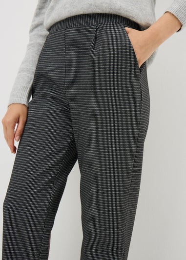 Black Check Ponte Trousers