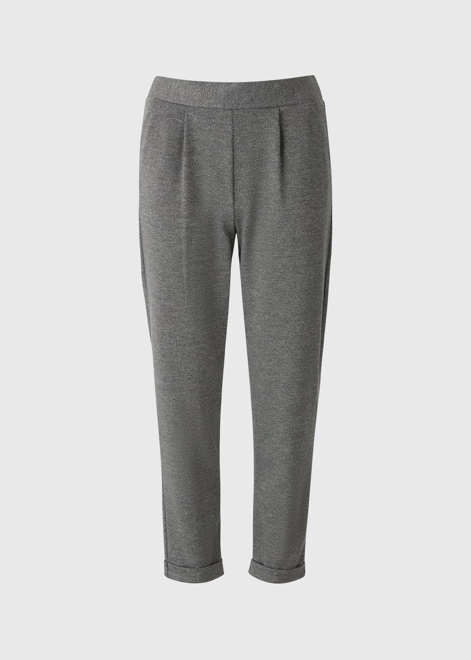 Grey Ponte Tapered Trousers