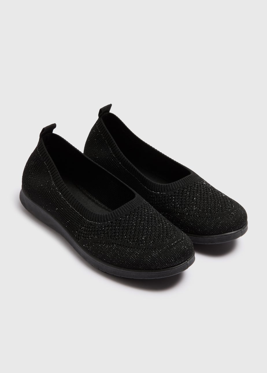 Soleflex lBlack Knitted Ballet Shoes