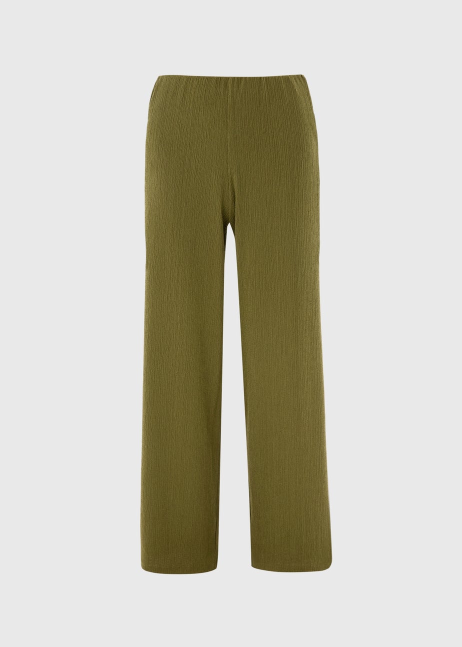Olive Green Wide Leg Trousers