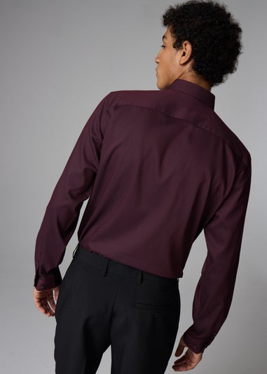 Taylor & Wright Burgundy Textured Geometric Shirt