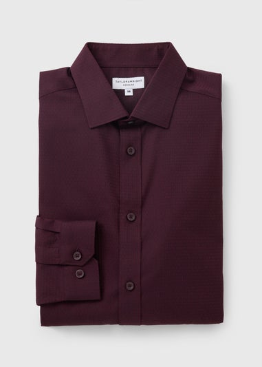 Taylor & Wright Burgundy Textured Geometric Shirt