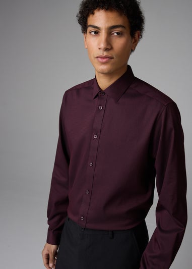 Taylor & Wright Burgundy Textured Geometric Shirt