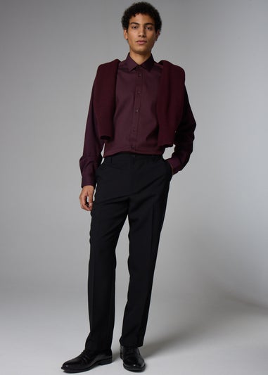 Taylor & Wright Burgundy Textured Geometric Shirt