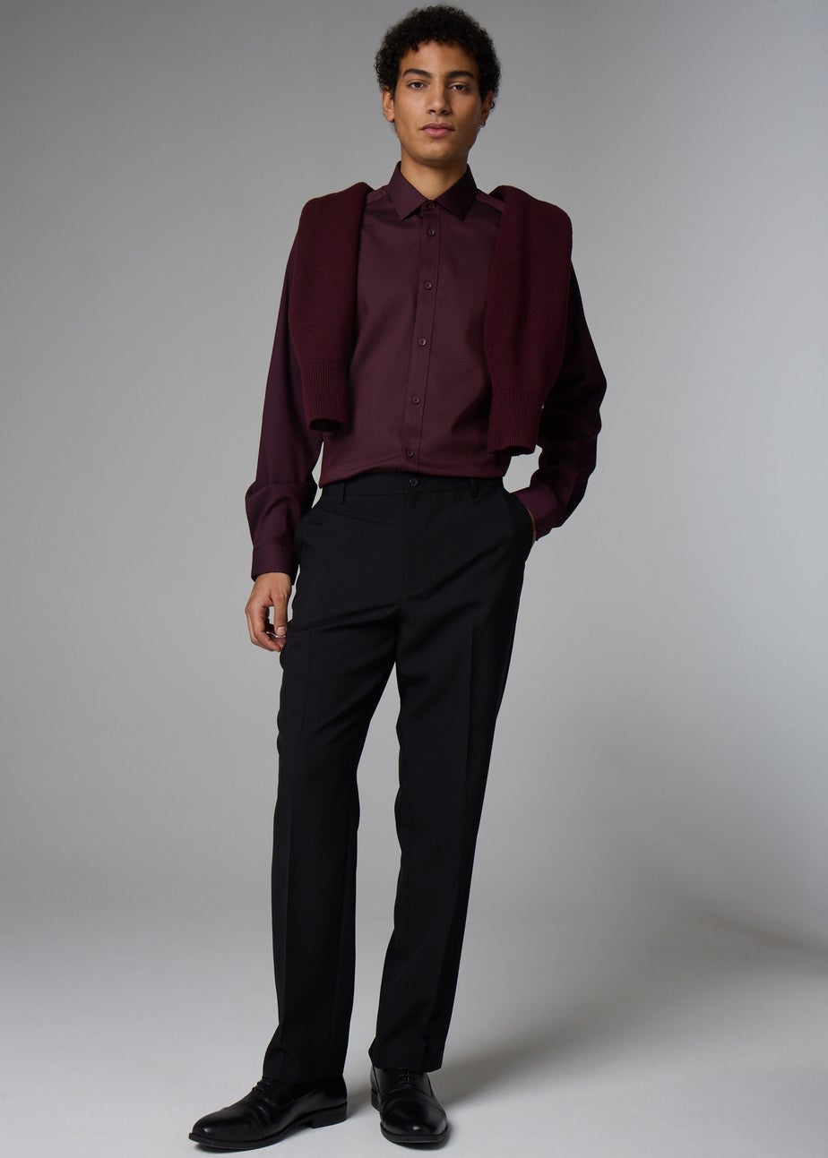 Taylor & Wright Burgundy Textured Geometric Shirt