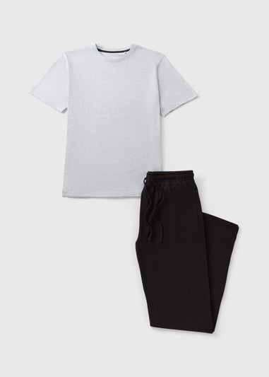 Grey Basic Long Pyjama Set