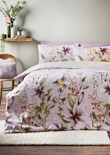 Lilac Floral Trailing Duvet Set