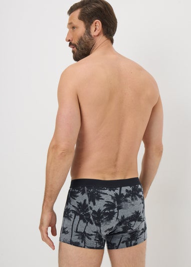 3 Pack Black Palm Stripe Keyhole Boxers