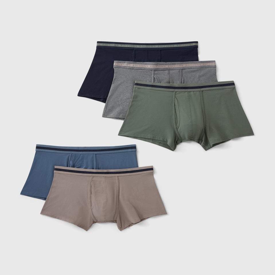 5 Pack Plain Multicolour Keyhole Boxers