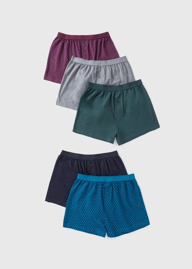 5 Pack Multicolour Geo Loose Fit Boxers