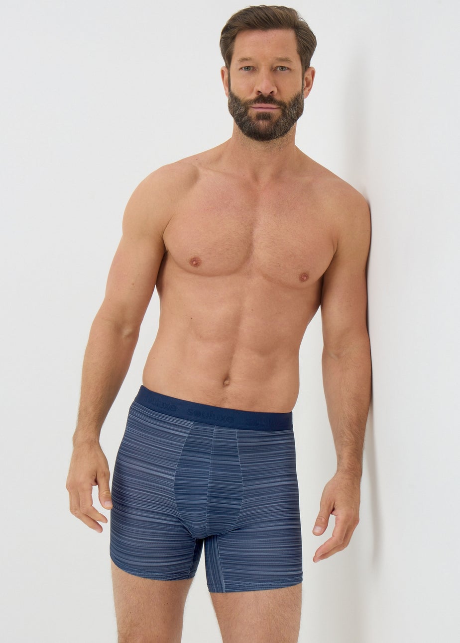 Souluxe 3 Pack Navy Space Dye Boxers