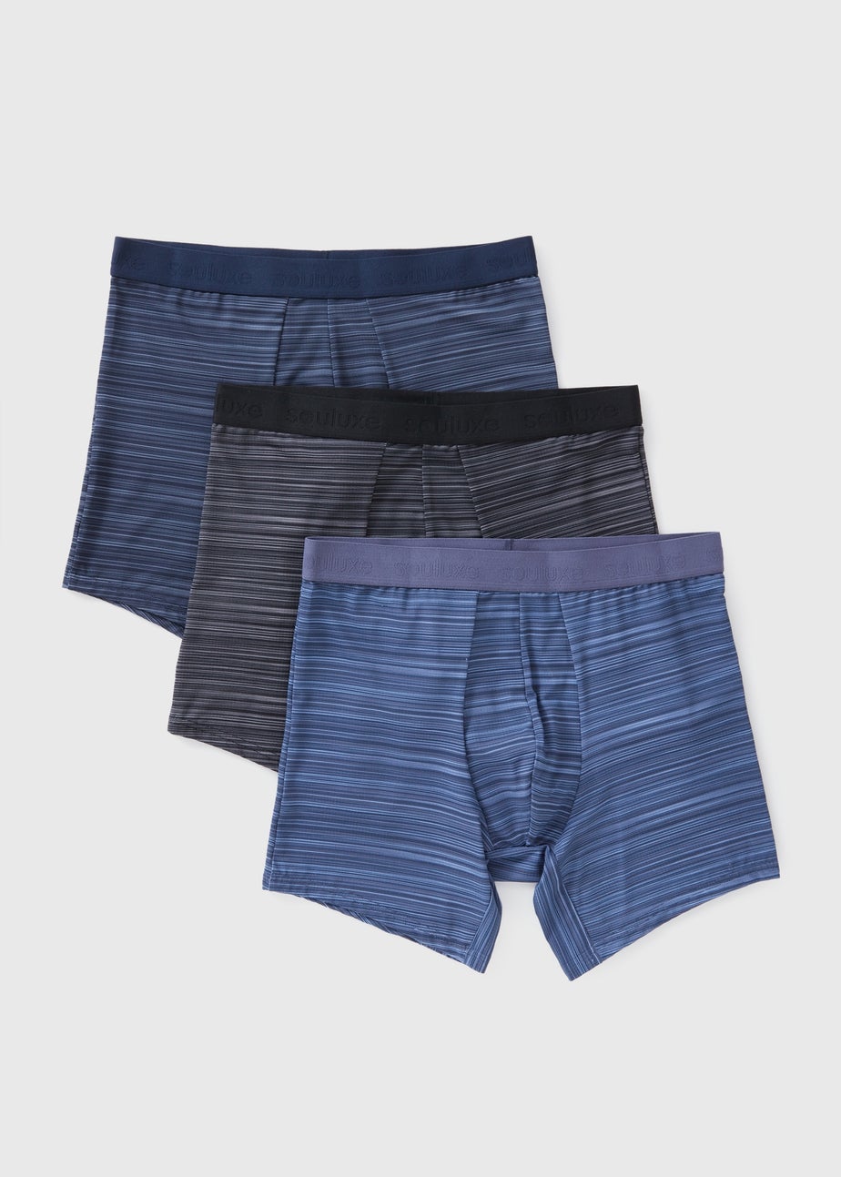 Souluxe 3 Pack Navy Space Dye Boxers