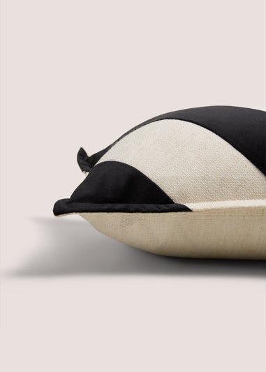 Black & White Diagonal Stripe Cushion