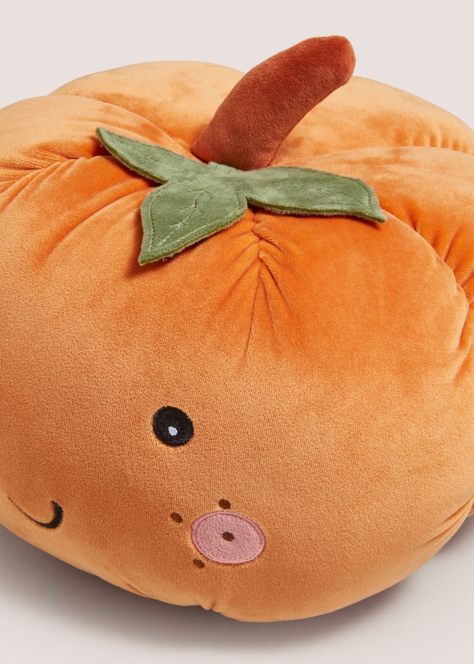 Orange Smiley Pumpkin Shape Cushion