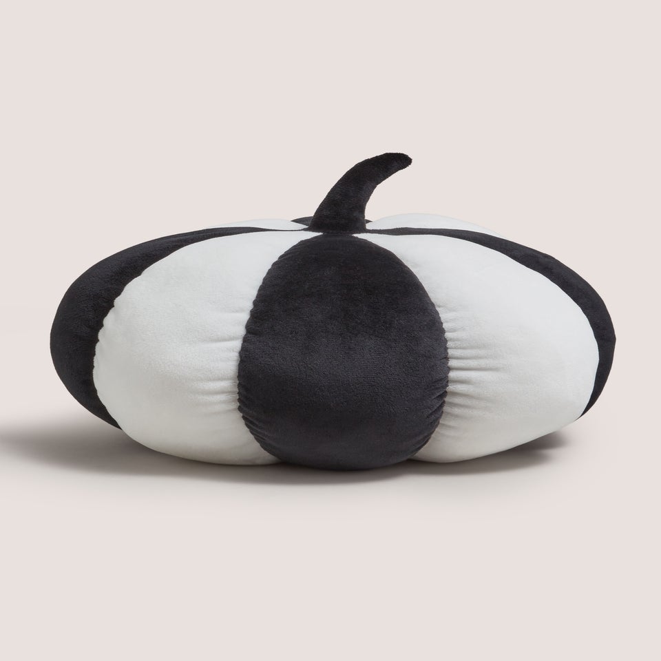 Black & White Shaped Pumpkin Cushion