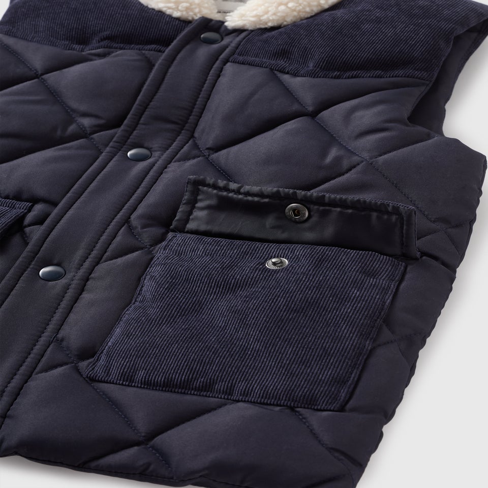Boys Navy Smart Padded Gilet (1-7yrs)