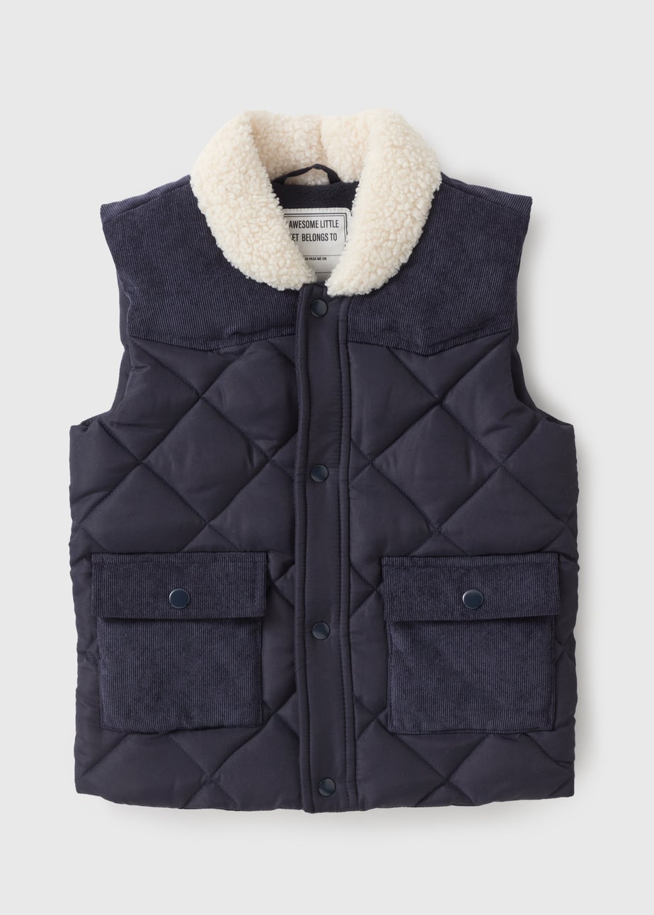 Boys Navy Smart Padded Gilet (1-7yrs)