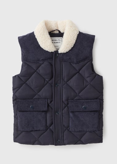 Boys Navy Smart Padded Gilet (1-7yrs)