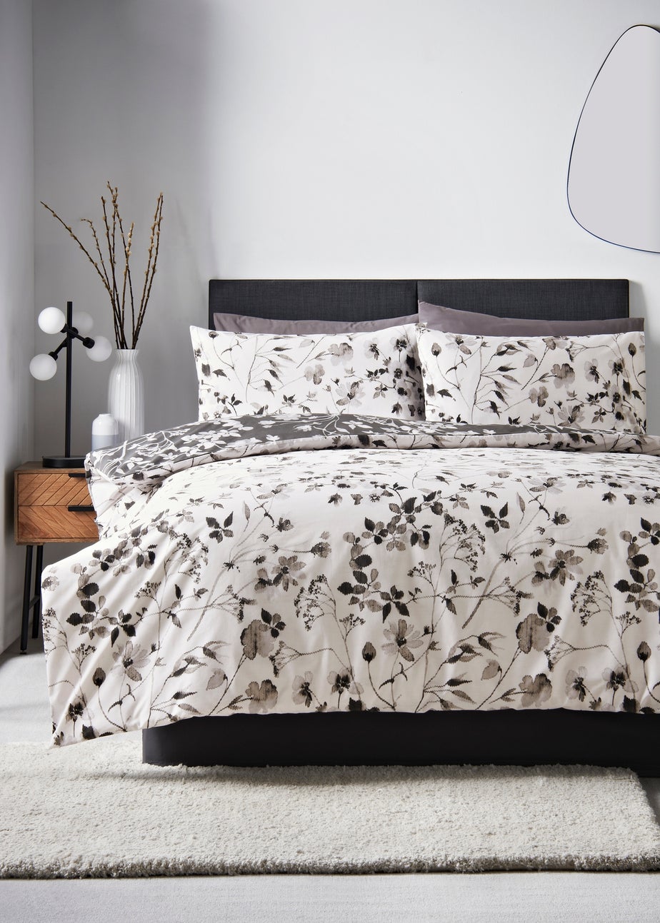 Black Floral Duvet Set