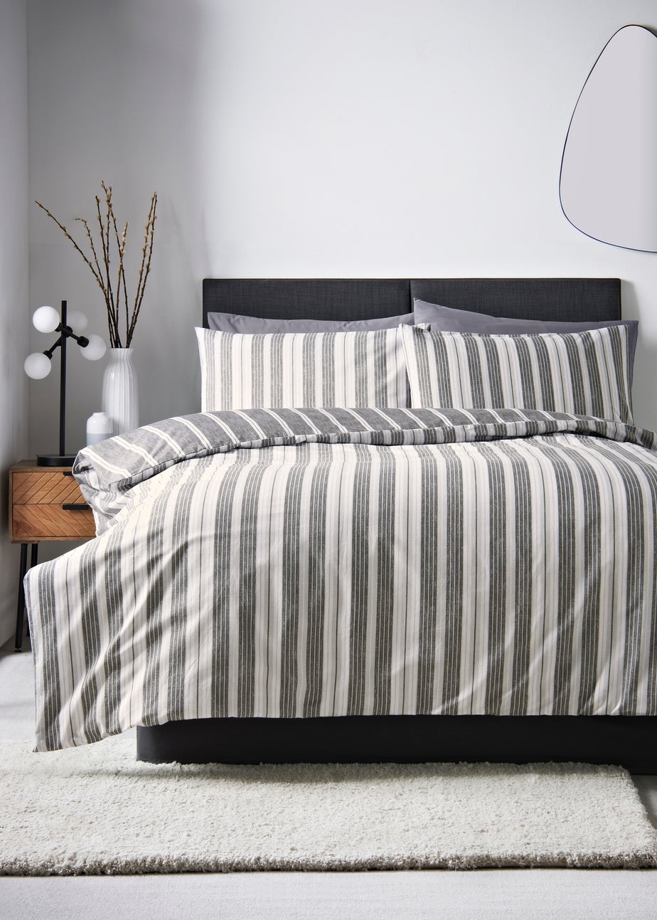 Charcoal Stripe Duvet Set