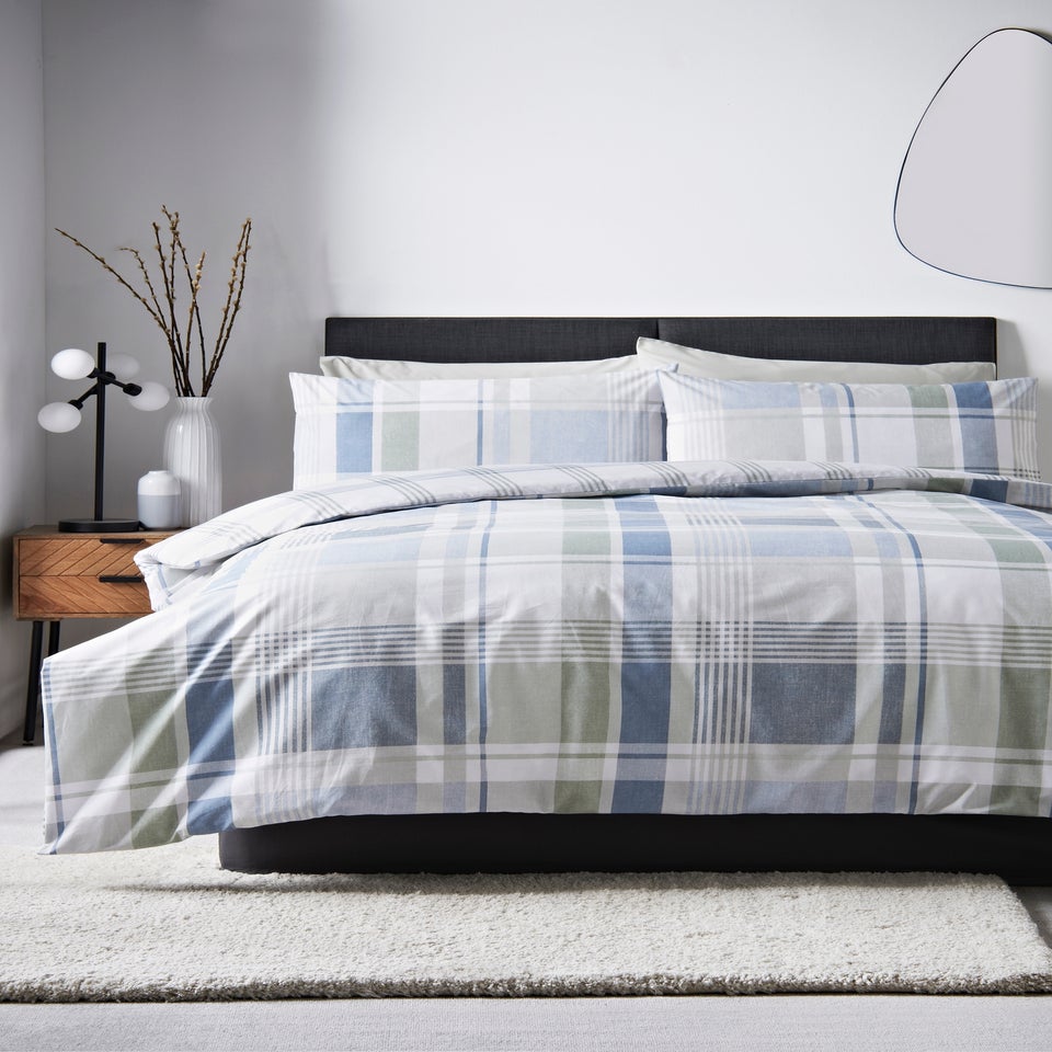 Blue Check Duvet Set