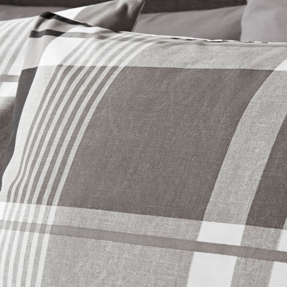 Grey Check Duvet Set