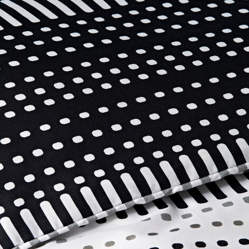 Black Dotty Stripe Duvet Set