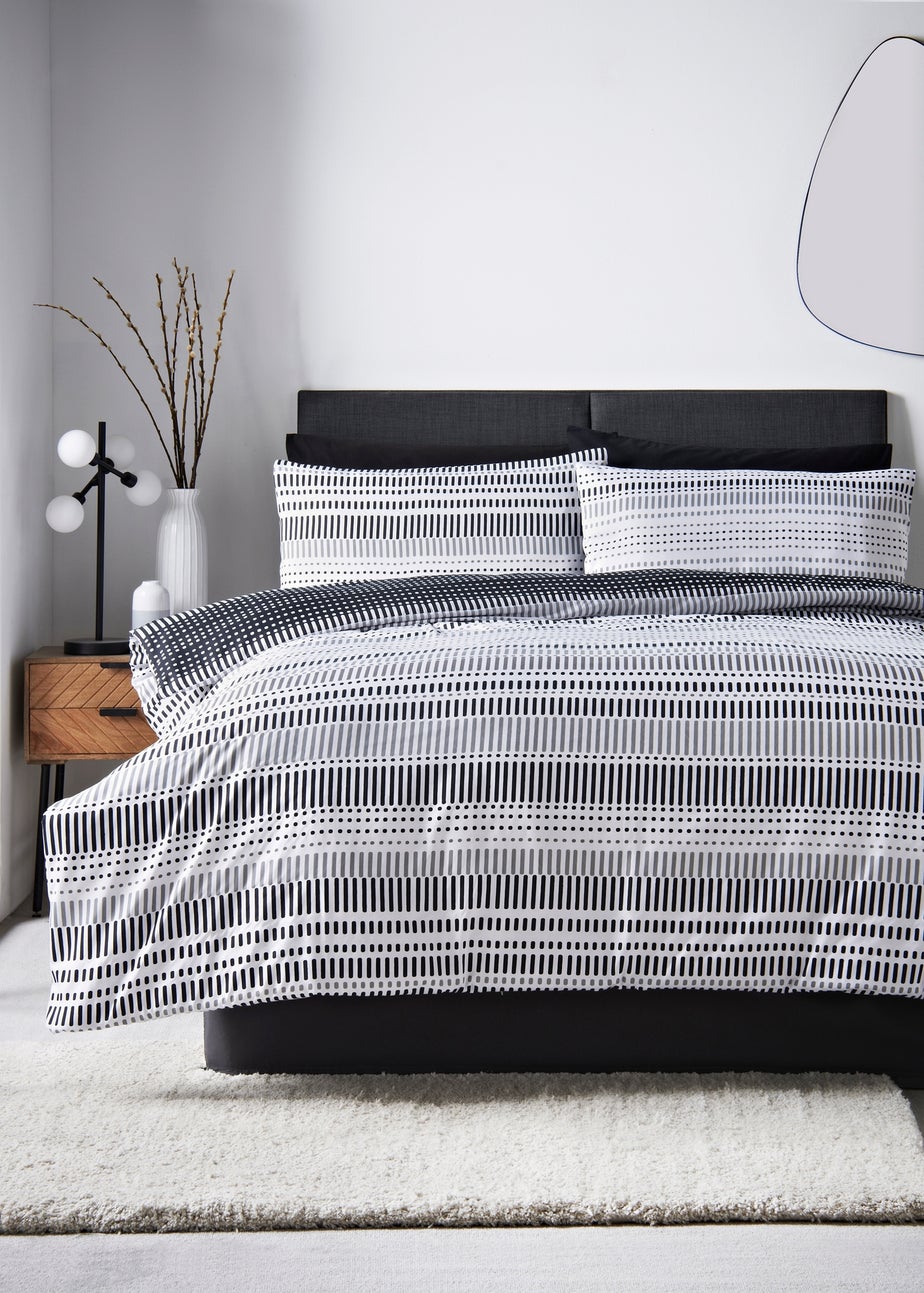 Black Dotty Stripe Duvet Set