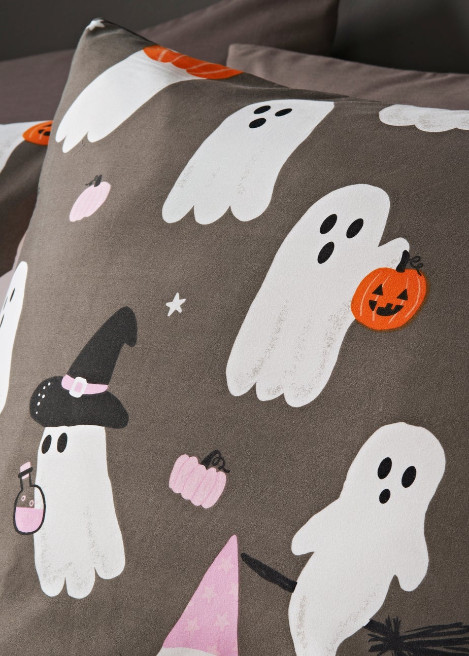 Grey Halloween Ghost Duvet Set