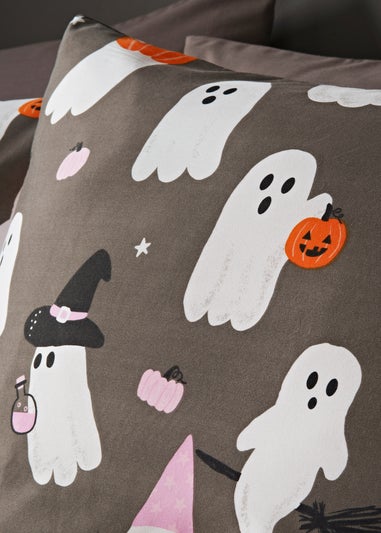 Grey Halloween Ghost Duvet Set