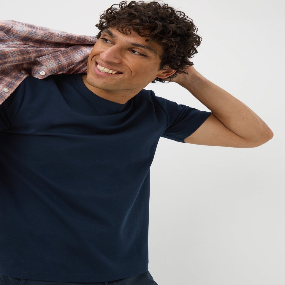 Navy Liquid Cotton T-Shirt