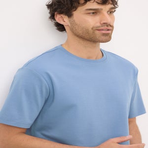 Blue Liquid Cotton T-Shirt