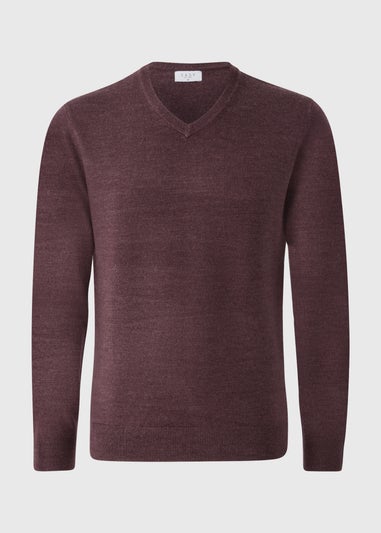 Burgundy Soft Touch V Neck Jumper