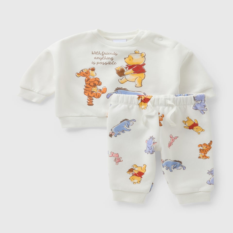 Baby Cream Winnie The Pooh Sweatshirt & Leggings Set (Newborn-18mths)